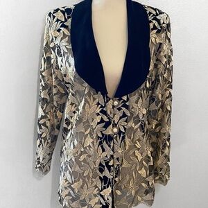 Sam embroidery floral vintage button down shirt size M